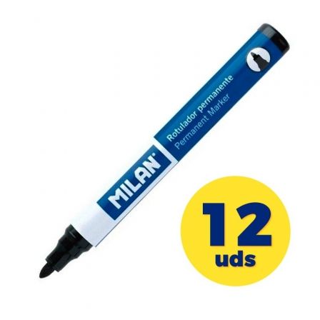 Milan Rotuladores Permanentes Negro Punta Redonda 4 mm (12 Unidades) Milan Rotuladores Permanentes Negro Punta Redonda 4 mm (12 Unidades)